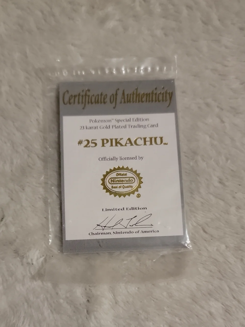 2 1999 Burger King 23K Gold-Plated Pikachu Cards